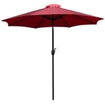 Flash Furniture GM-402003-RED-GG Red 9 Ft. Round Umbrella, 1.5&quot; Diameter Aluminum Pole - Crank and Tilt Function