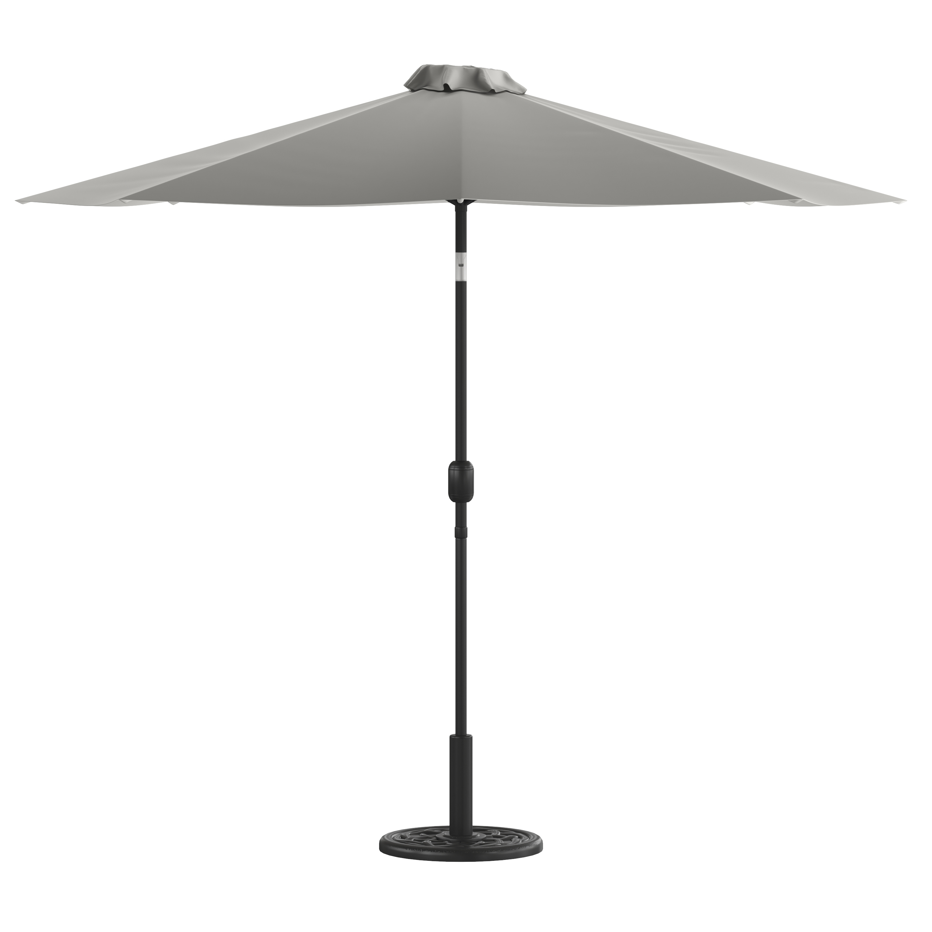 Flash Furniture GM-402003-UB19B-GY-GG Sunny Gray 9 Ft. Round Umbrella - Crank and Tilt Function. Standing Umbrella Base
