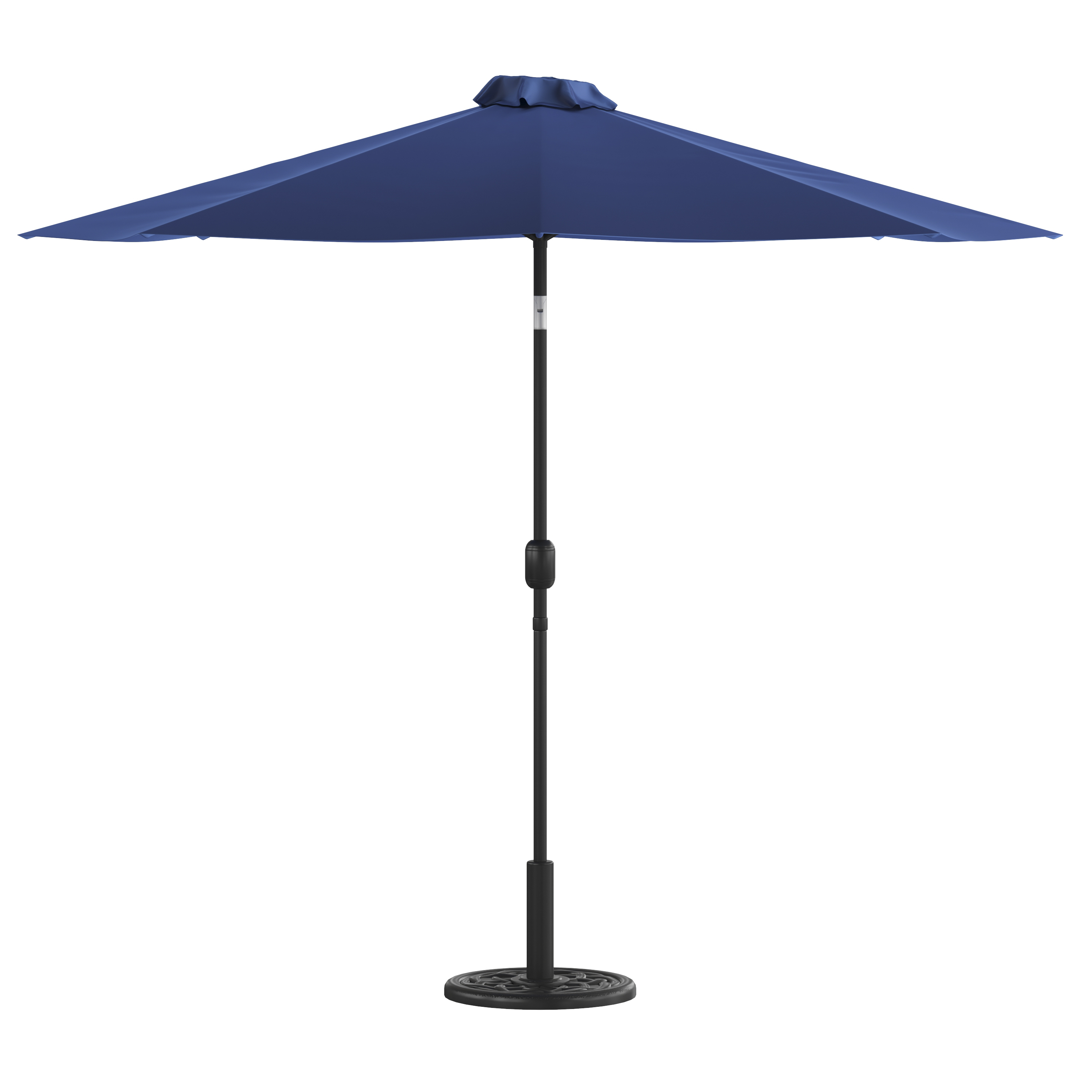 Flash Furniture GM-402003-UB19B-NVY-GG Sunny Navy 9 Ft. Round Umbrella - Crank and Tilt Function. Standing Umbrella Base