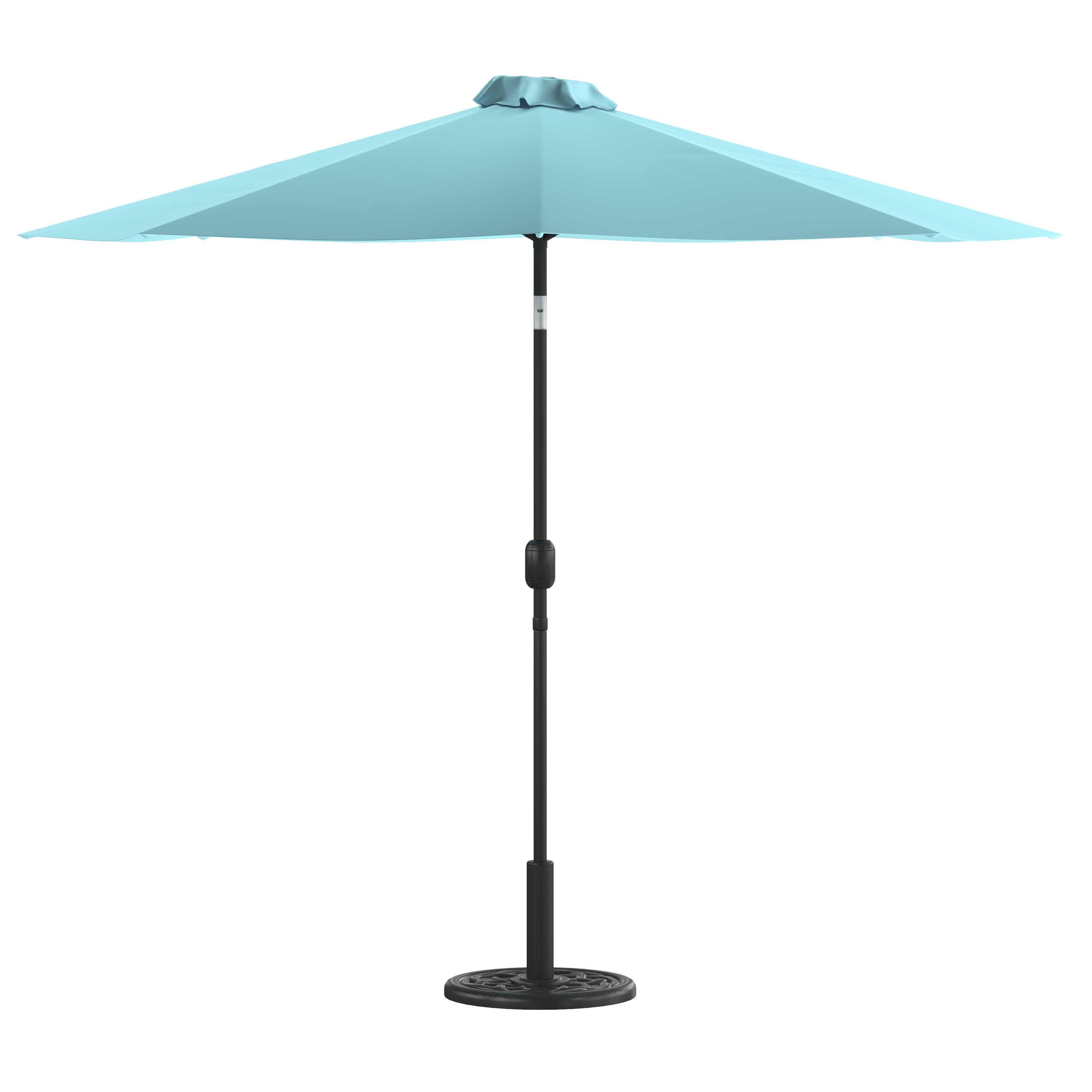 Flash Furniture GM-402003-UB19B-TL-GG Sunny Teal 9 Ft. Round Umbrella - Crank and Tilt Function. Standing Umbrella Base