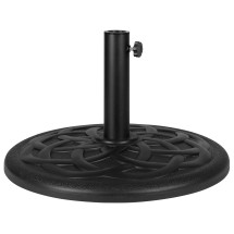 Flash Furniture GM-UB19-BZ-GG Universal Black Cement Patio Umbrella Base with Weatherproof Plastic Polymer Coating - 19.25&quot; Diameter