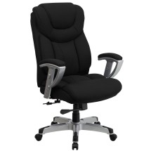 Flash Furniture GO-1534-BK-FAB-GG Big & Tall 400 lb. Black Fabric Executive Ergonomic Office Chair with Adjustable Arms