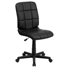 Flash Furniture GO-1691-1-BK-GG Mid-Back Black Quilted Vinyl Swivel Task Office Chair