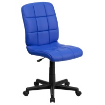 Flash Furniture GO-1691-1-BLUE-GG Mid-Back Blue Quilted Vinyl Swivel Task Office Chair