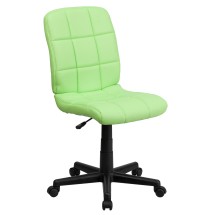 Flash Furniture GO-1691-1-GREEN-GG Mid-Back Green Quilted Vinyl Swivel Task Office Chair