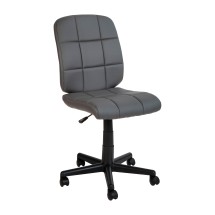Flash Furniture GO-1691-1-GY-GG Mid-Back Gray Quilted Vinyl Swivel Task Office Chair
