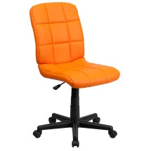 Flash Furniture GO-1691-1-ORG-GG Mid-Back Orange Quilted Vinyl Swivel Task Office Chair