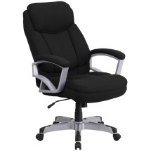 Flash Furniture GO-1850-1-FAB-GG Big & Tall 500 lb. Black Fabric Executive Swivel Ergonomic Office Chair with Arms