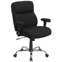 Flash Furniture GO-2031F-GG Big & Tall 400 lb. Black Fabric Ergonomic Task Office Chair with Adjustable Arms
