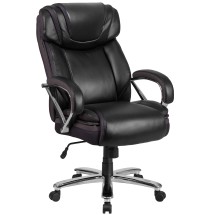 Flash Furniture GO-2092M-1-BK-GG Big & Tall 500 lb. Black LeatherSoft Extra Wide Executive Swivel Ergonomic Office Chair