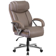 Flash Furniture GO-2092M-1-TP-GG Big & Tall 500 lb. Taupe LeatherSoft Extra Wide Executive Swivel Ergonomic Office Chair