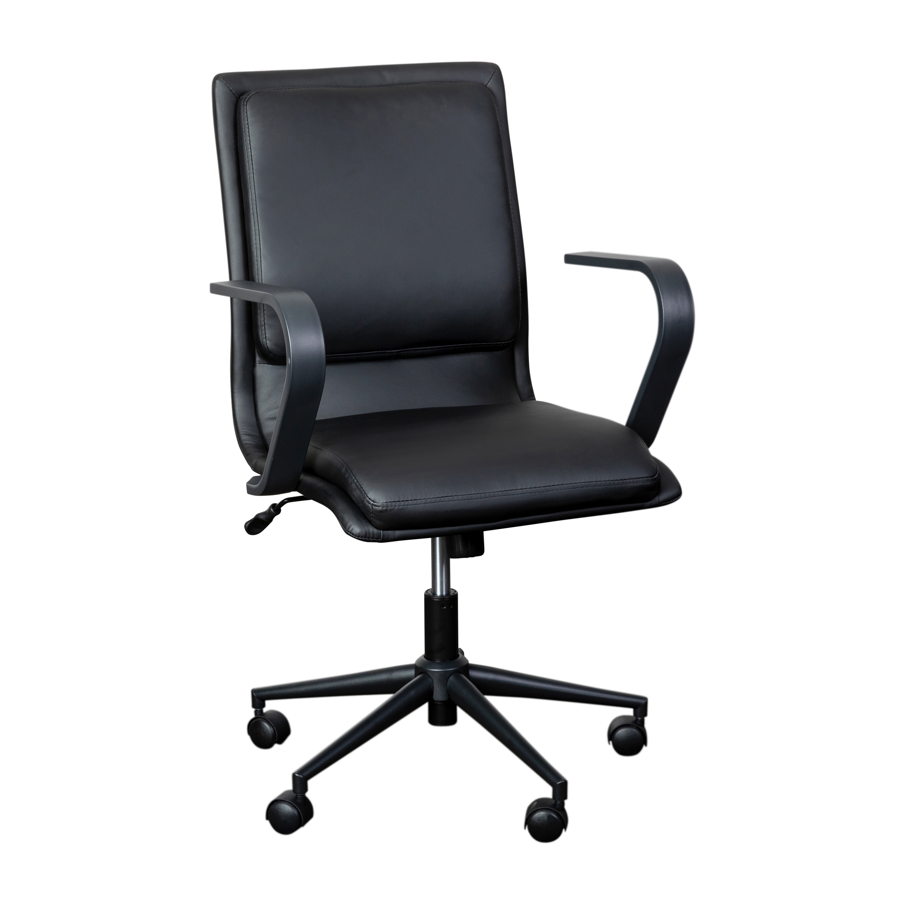 Flash Furniture GO-21111B-BK-BK-GG Black Designer Executive LeatherSoft Office Chair with Black Base and Arms