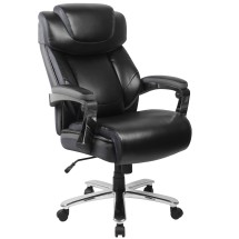 Flash Furniture GO-2223-BK-GG Big & Tall 500 lb. Black LeatherSoft Executive Ergonomic Office Chair with Adjustable Headrest