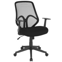 Flash Furniture GO-WY-193A-A-BK-GG Saler High Back Black Mesh Office Chair with Arms