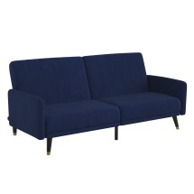 Flash Furniture HC-1044-NV-GG Navy Split Back Sofa Futon Sleeper Couch with Wooden Legs