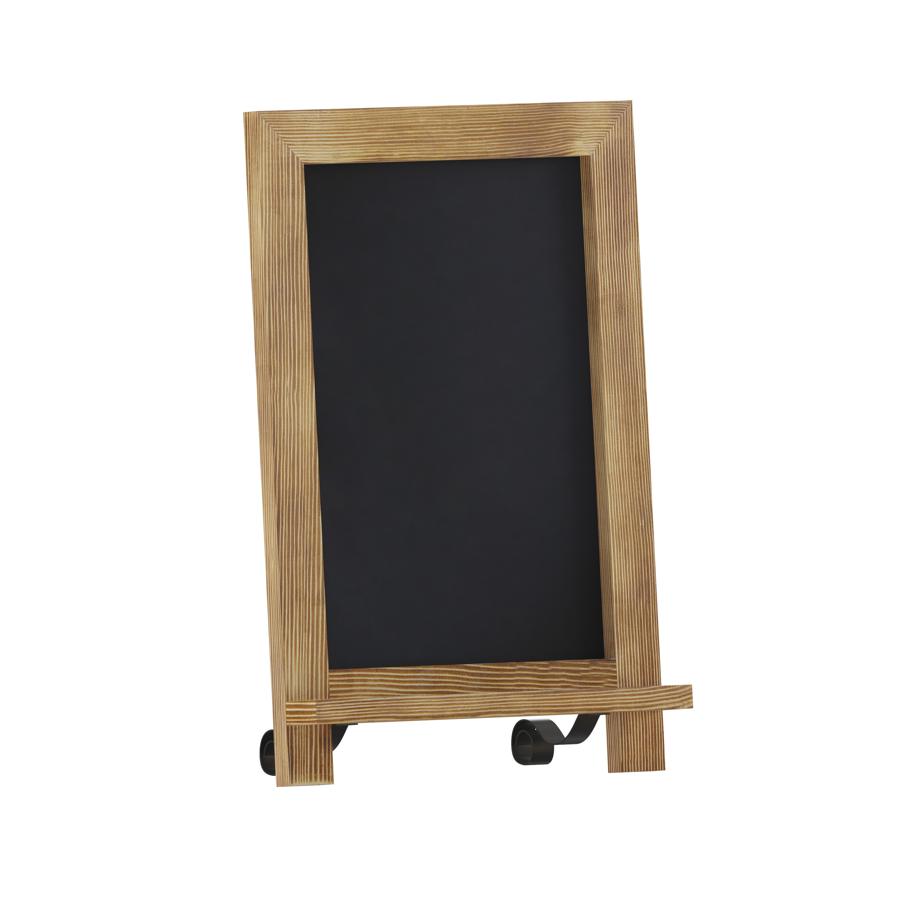 Flash Furniture HFKHD-GDIS-CRE8-122315-GG 9.5" x 14" Torched Wood Tabletop or Wall Mount Magnetic Chalkboard Sign