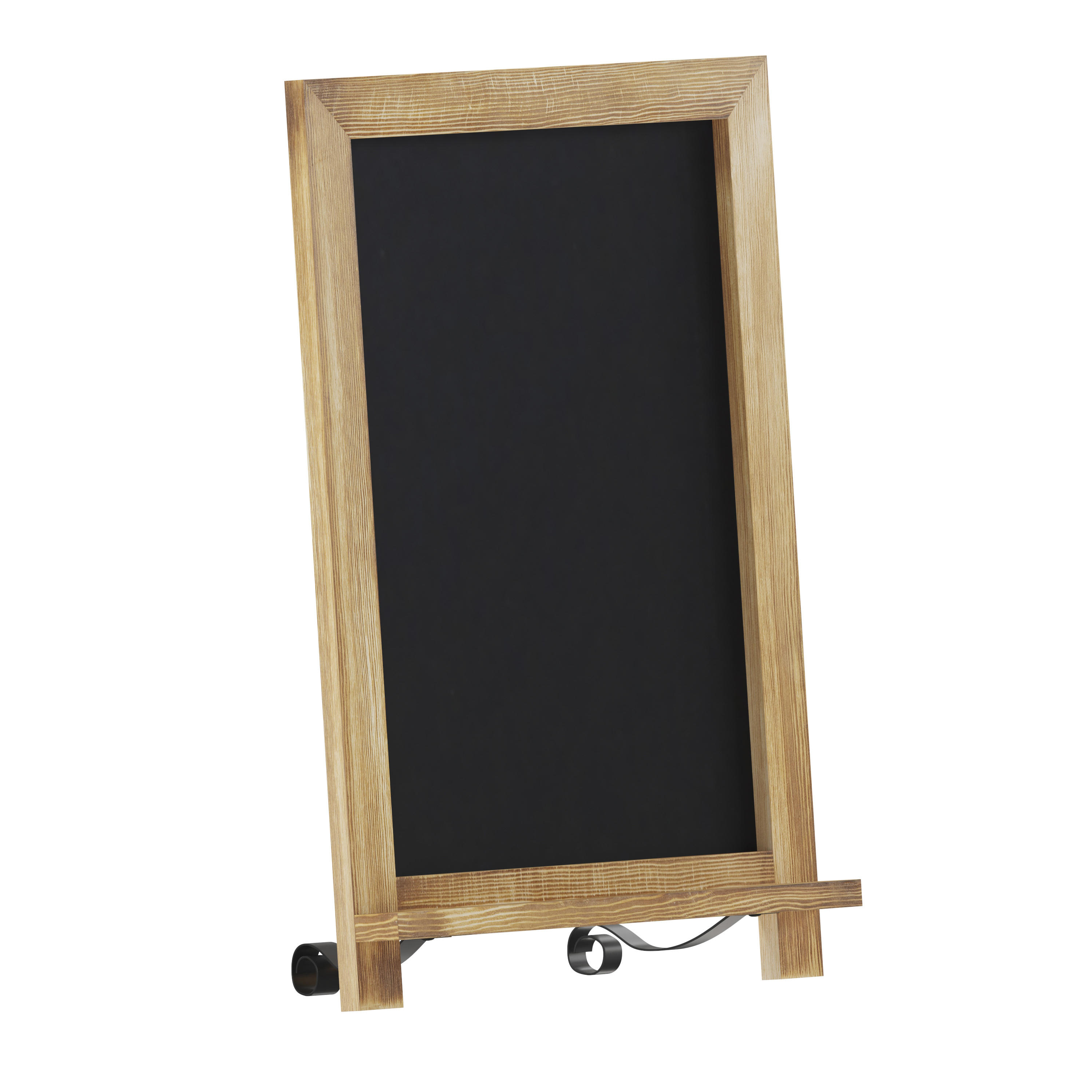 Flash Furniture HFKHD-GDIS-CRE8-622315-GG 12" x 17" Torched Wood Tabletop or Wall Mount Magnetic Chalkboard Sign