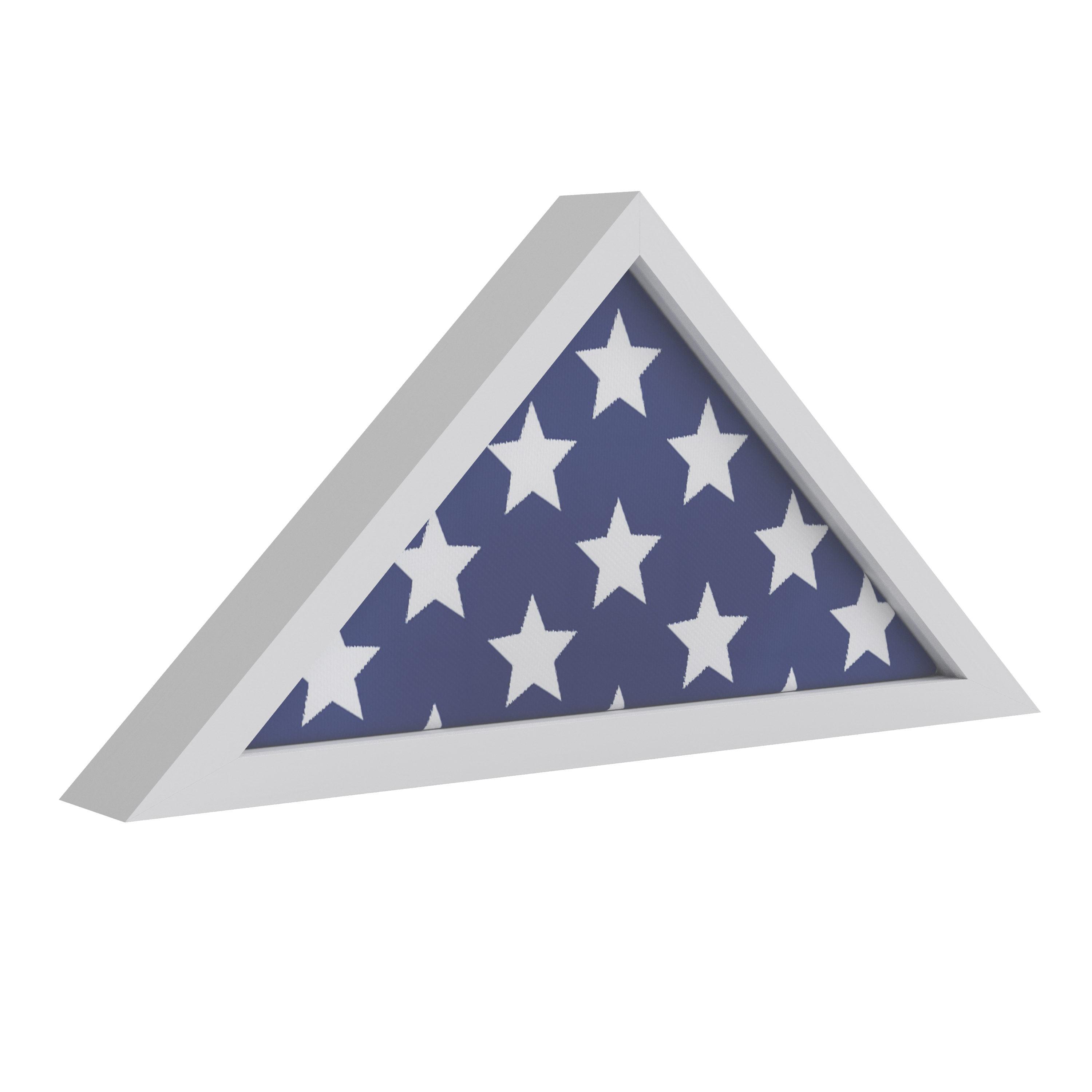 Flash Furniture HFMHD-GDIS-CRE8-354315-GG White Wood Memorial Flag Display Case for 9.5" x 5" American Veteran Flag