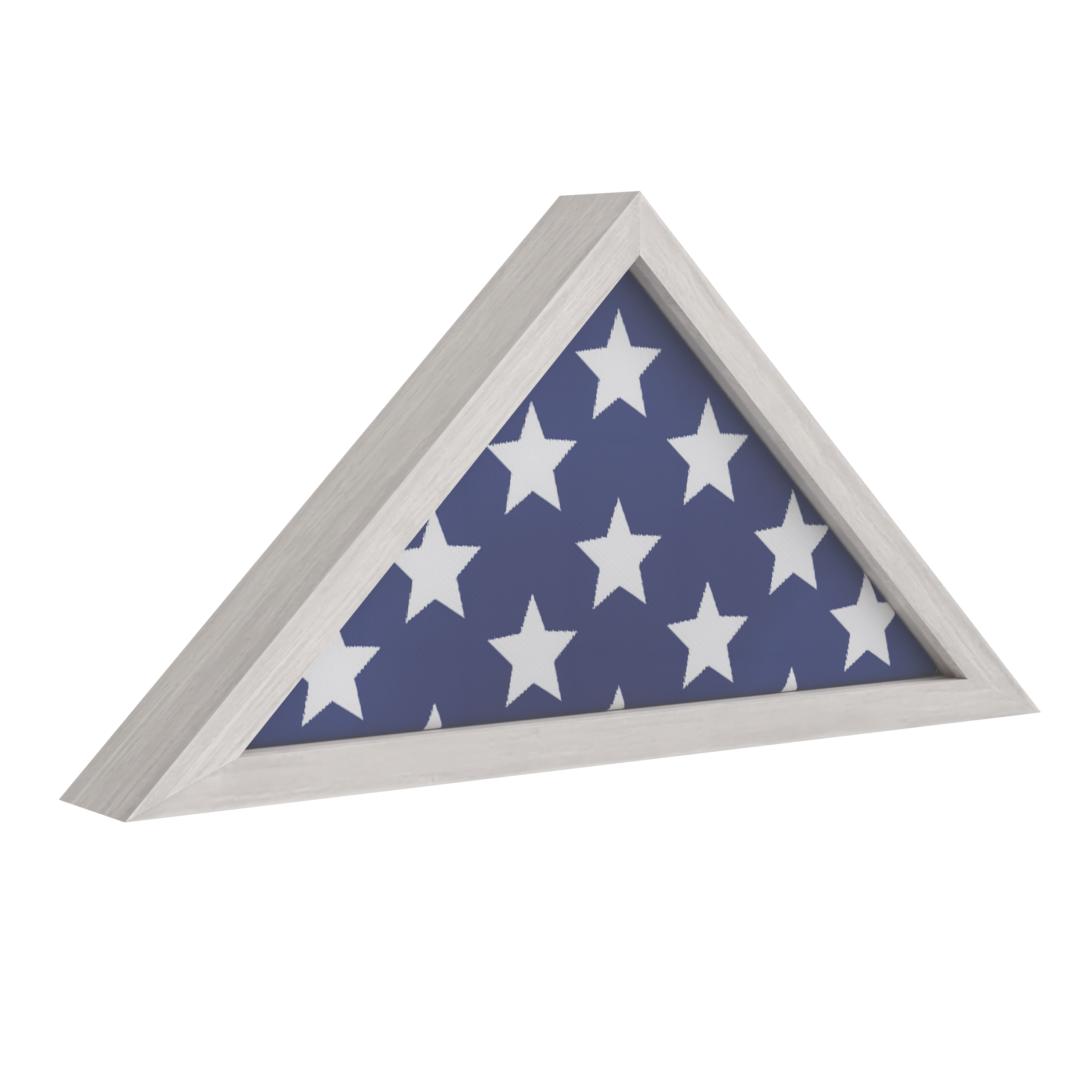 Flash Furniture HFMHD-GDIS-CRE8-802315-GG Whitewashed Wood Memorial Flag Display Case for 9.5" x 5" American Veteran Flag