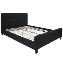 Flash Furniture HG-23-GG Queen Size Tufted Upholstered Platform Bed, Black Fabric
