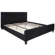 Flash Furniture HG-24-GG King Size Tufted Upholstered Platform Bed, Black Fabric