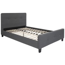 Flash Furniture HG-30-GG Full Size Tufted Upholstered Platform Bed, Dark Gray Fabric