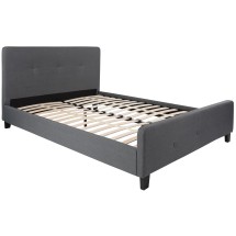 Flash Furniture HG-31-GG Queen Size Tufted Upholstered Platform Bed, Dark Gray Fabric