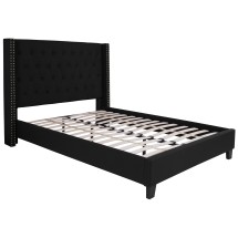 Flash Furniture HG-38-GG Full Size Tufted Upholstered Platform Bed, Black Fabric