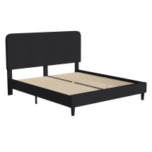 Flash Furniture HG-3WPB21-K04-K-BK-GG Charcoal King Fabric Upholstered Platform Bed with Headboard