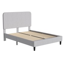 Flash Furniture HG-3WPB21-Q03-Q-GY-GG Light Grey Queen Fabric Upholstered Platform Bed with Headboard
