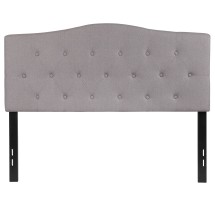 Flash Furniture HG-HB1708-F-LG-GG Light Gray Tufted Upholstered Full Size Headboard, Fabric
