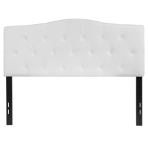 Flash Furniture HG-HB1708-F-W-GG White Tufted Upholstered Full Size Headboard, Fabric