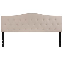 Flash Furniture HG-HB1708-K-B-GG Beige Tufted Upholstered King Size Headboard, Fabric