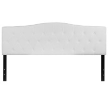 Flash Furniture HG-HB1708-K-W-GG White Tufted Upholstered King Size Headboard, Fabric