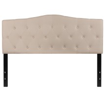 Flash Furniture HG-HB1708-Q-B-GG Beige Tufted Upholstered Queen Size Headboard, Fabric