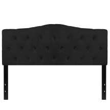 Flash Furniture HG-HB1708-Q-BK-GG Black Tufted Upholstered Queen Size Headboard, Fabric