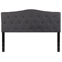 Flash Furniture HG-HB1708-Q-DG-GG Dark Gray Tufted Upholstered Queen Size Headboard, Fabric