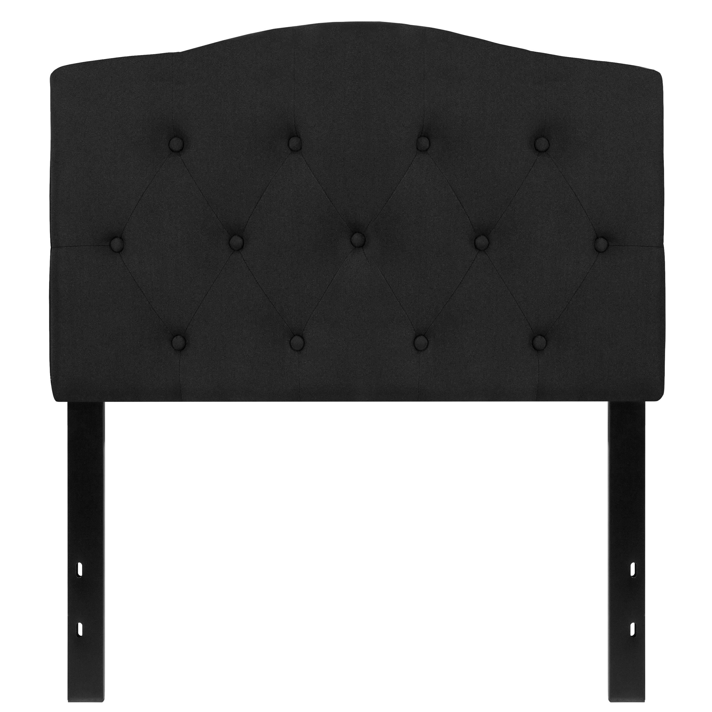 Flash Furniture HG-HB1708-T-BK-GG Black Tufted Upholstered Twin Size Headboard, Fabric