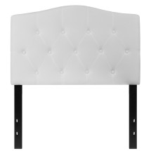 Flash Furniture HG-HB1708-T-W-GG White Tufted Upholstered Twin Size Headboard, Fabric