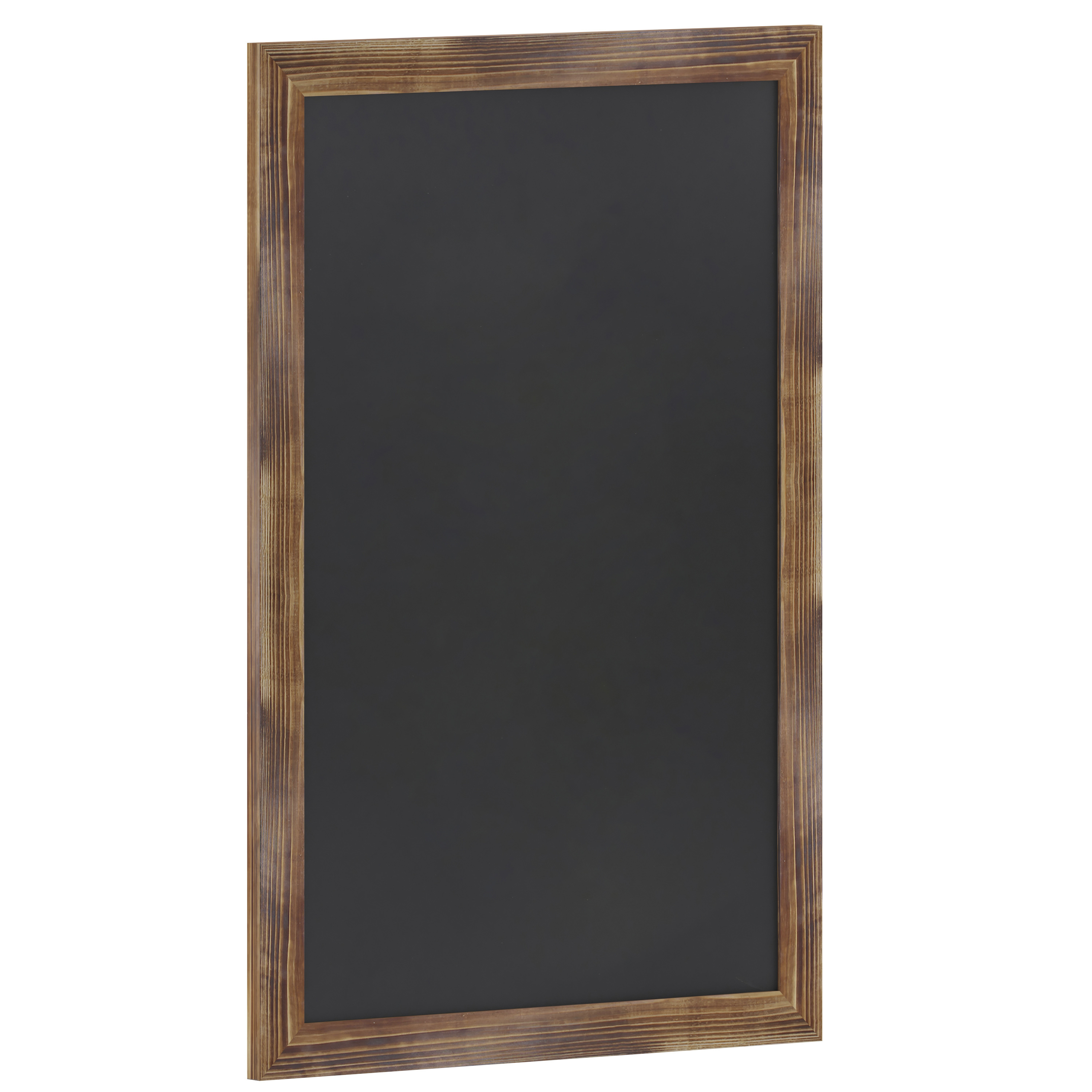 Flash Furniture HGWA-3GD-CRE8-791315-GG Canterbury 24" x 36" Torched Wood Wall Mount Magnetic Chalkboard Sign with Eraser