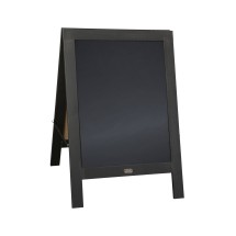 Flash Furniture HGWA-CB-3020-BLK-GG Canterbury 30" x 20" Black Wooden A-Frame Magnetic Indoor/Outdoor Freestanding Double Sided Chalkboard Sign