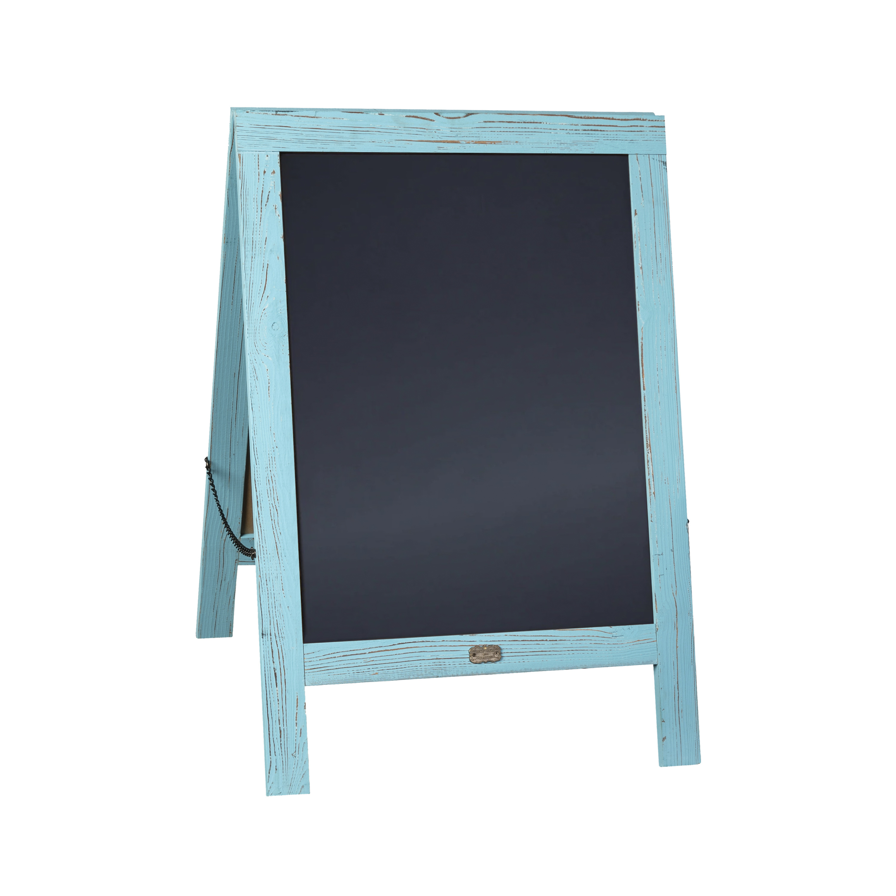 Flash Furniture HGWA-CB-3020-RBNBLU-GG 30" x 20" Indoor/Outdoor Freestanding Robin Blue Wood A-Frame Magnetic Chalkboard