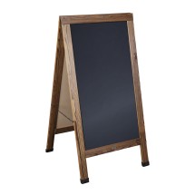 Flash Furniture HGWA-CB-4824-TORCH-GG Canterbury Torched Brown 48" x 24" Wooden A-Frame Indoor/Outdoor A-Frame Magnetic Chalkboard Sign Set