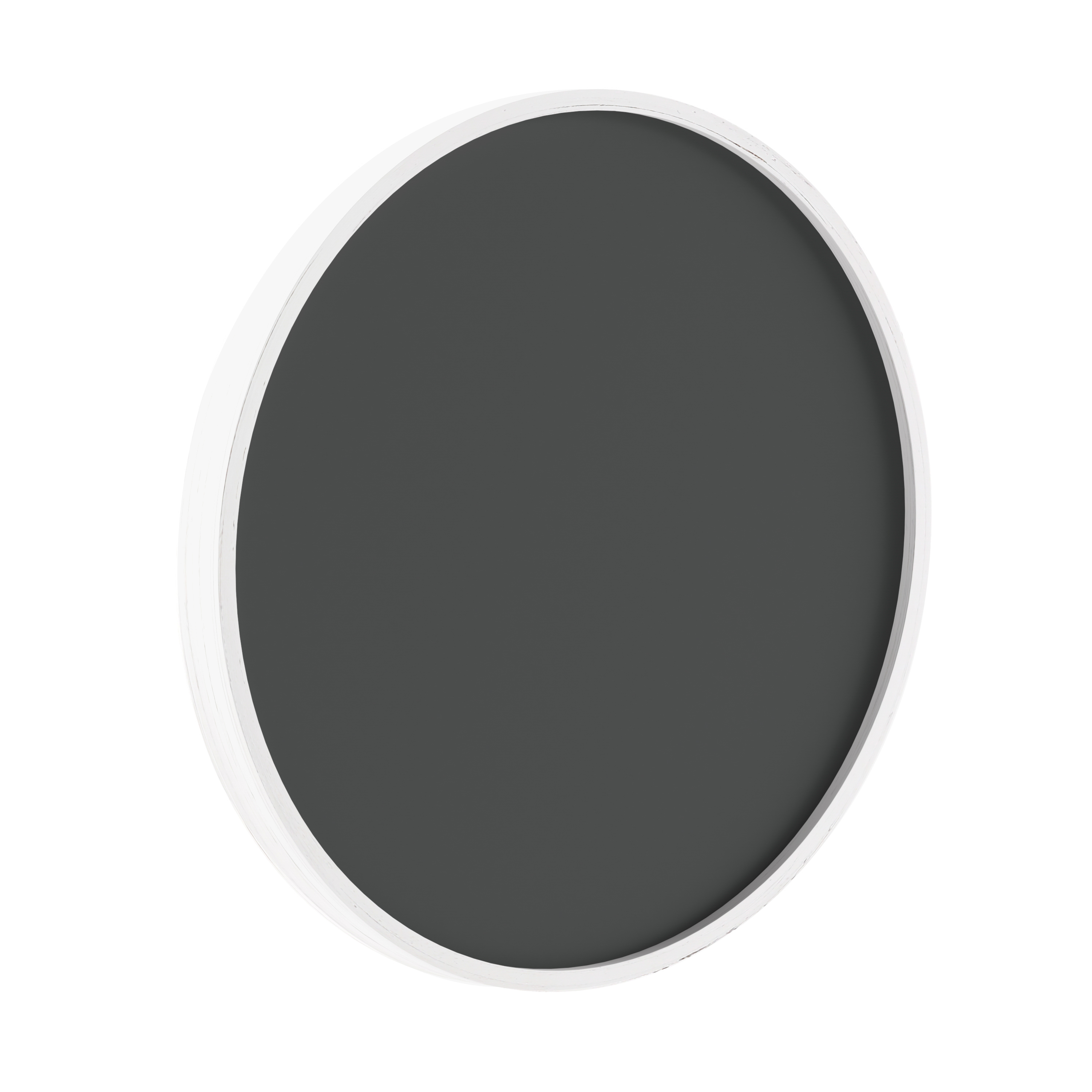 Flash Furniture HGWA-CHKCIRCLE18-WHTWSH-GG Canterbury 18" Round Wall Mounted Magnetic Chalkboard with Eraser / Chalk, Whitewash Wood Frame