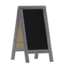 Flash Furniture HGWA-GDI-CRE8-132315-GG 40" x 20" Gray Wash Wood A-Frame Indoor/Outdoor Freestanding Magnetic Chalkboard