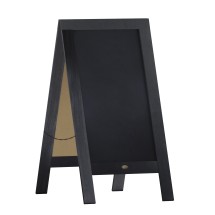 Flash Furniture HGWA-GDI-CRE8-612315-GG Canterbury 40" x 20" Black Wooden A-Frame Magnetic Indoor/Outdoor Freestanding Double Sided Chalkboard Sign