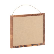 Flash Furniture HGWA-LINEN-18X24-BRN-GG Rustic Wall Mount Torched Brown Linen Board with Wood Push Pins, 18" x 24" 