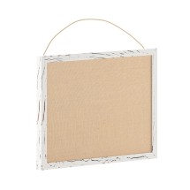 Flash Furniture HGWA-LINEN-18X24-WHTWSH-GG Rustic Wall Mount Whitewashed Linen Board with Wood Push Pins, 18&quot; x 24&quot; 