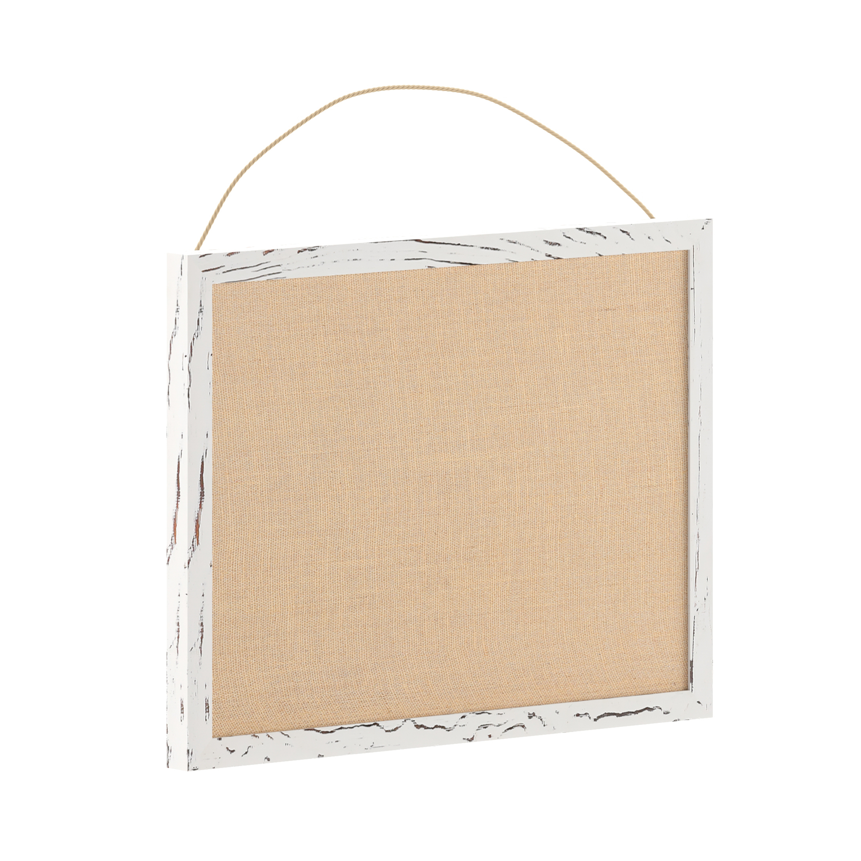 Flash Furniture HGWA-LINEN-18X24-WHTWSH-GG Rustic Wall Mount Whitewashed Linen Board with Wood Push Pins, 18" x 24" 