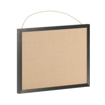 Flash Furniture HGWA-LINEN-20X30-BLK-GG Rustic Wall Mount Black Linen Board with Wood Push Pins, 20" x 30"